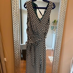 Black polka dot jumpsuit from Anthropologie